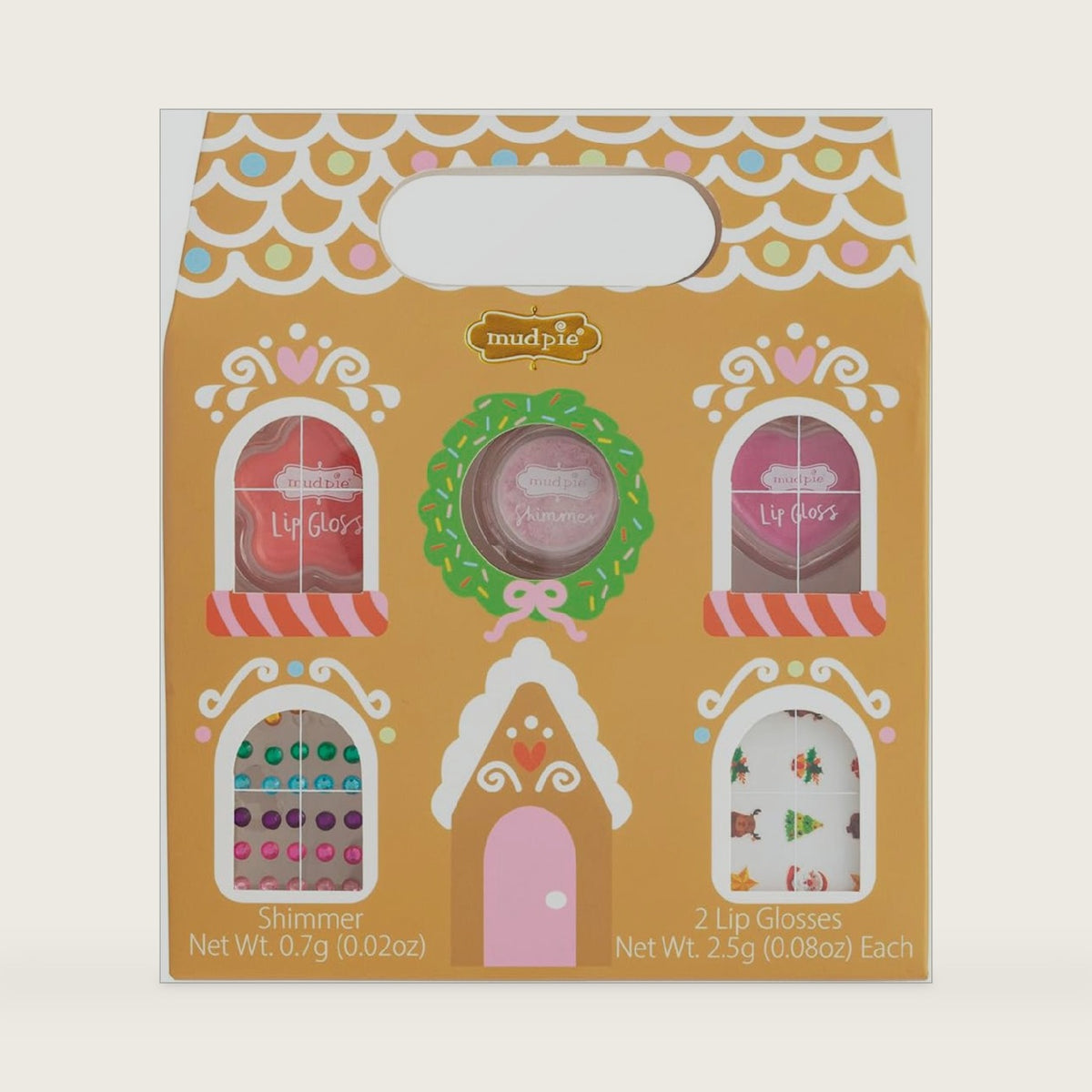 Mud Pie Gingerbread Kids Makeup Set, 5 Piece Christmas Gift, Ages 3 and Up
