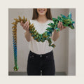 48.82inch Super Large 3D Printed Crystal Dragon Fidget Toys,Cool XXL Animal Extra Long and Big Size Figurines,Home Office Decor,Giant 3 D Printer Stuff Skeleton Dragons Egg Huge Action Figures Gifts
