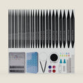 WAZAIGUR Women Interchangeable Black Aluminum Circular Knitting Needles Set