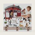 47PCS Solid Horse Toy Stable with Handle, Farm Animal Barn Toys