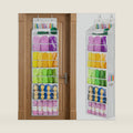 Yarn Storage Organizer, Yarn Holder Over the Door Hanging Crochet Kit Storage with 5 Zippered Compartments, Large Capacity Sewing Organizer Gifts for Knitters Needles Storage Crochet Hooks