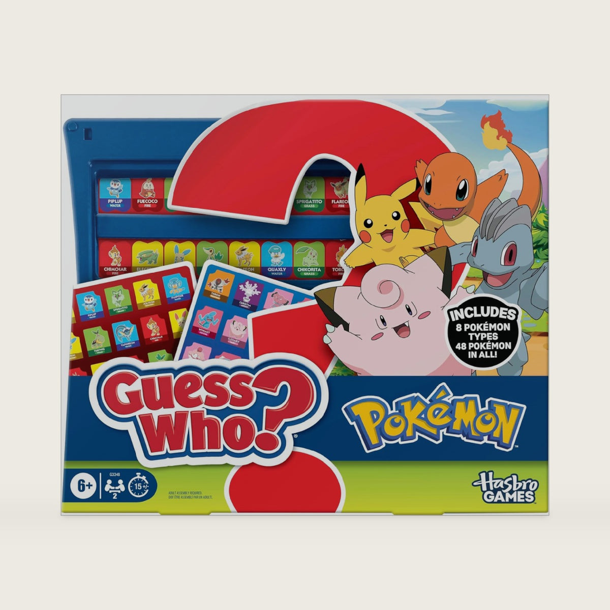 Guess Who? Pokémon Edition Game | 48 Pokémon | Fun Kids Board Games for Families | 2 Players | 15 Mins. | Travel Friendly | Ages 6+