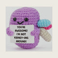 Nurse Gifts for Women, Handmade Crochet Kidney Plush with Funny “You’re Awesome” Sign, Birthday Appreciation Gift for Friend Bestie Coworker, Mother Gifts for Nurse Mom