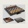 3 in 1 Magnetic Chess Set & Checkers Backgammon Board Game Set, 15" Wooden Folding Chess Board, Tournament Portable Travel Chess Set, Beginner Chess Board Game for Adults & Kids