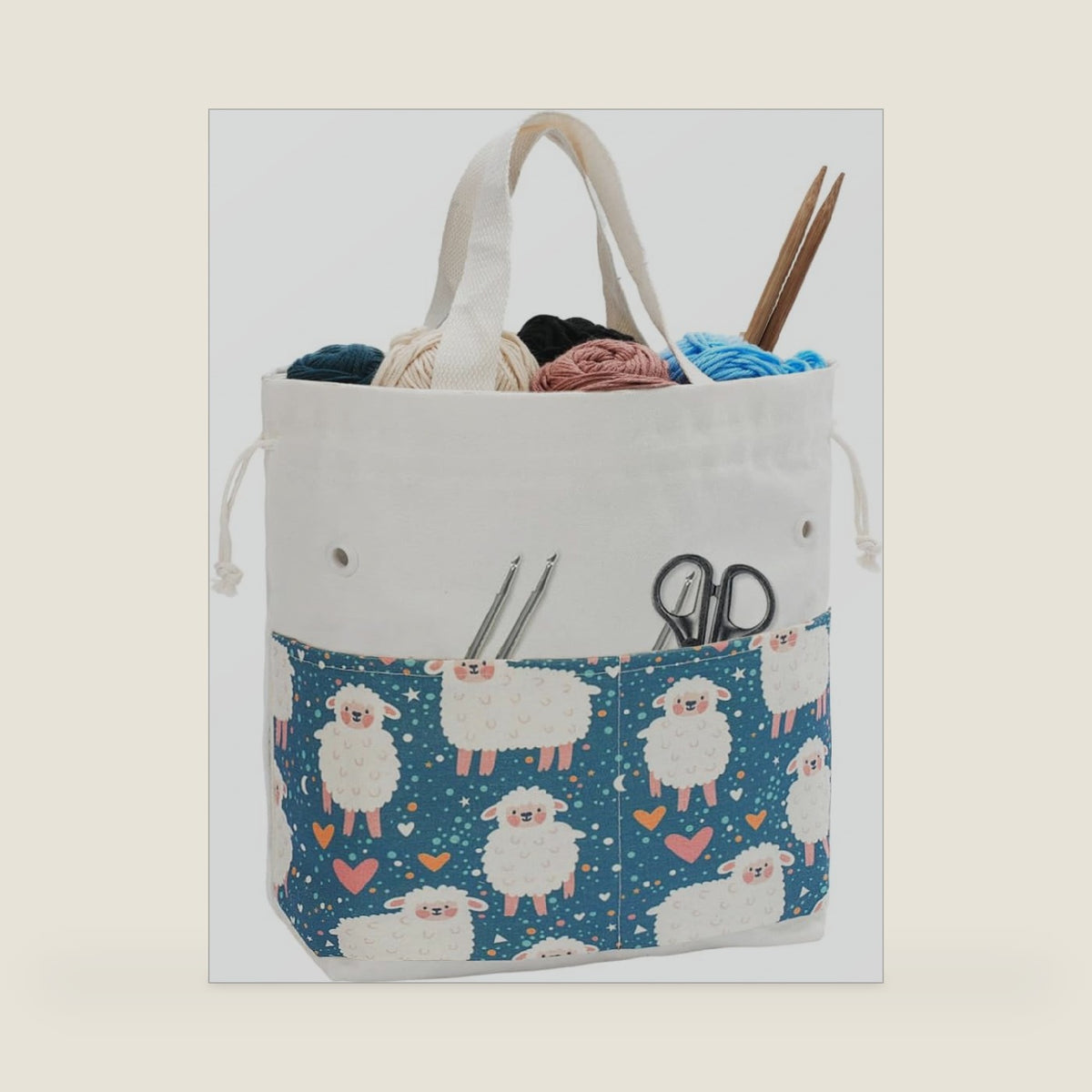 Crochet Bag, Handy Yarn Storage Knitting Bag, Project Organizer