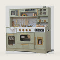 Wooden Play Kitchen with 15 Fun Accessories and Realistic Appliances Green