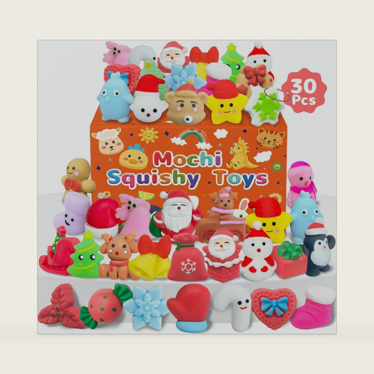 30 Pcs Christmas Squishy Toys, Party Favors Goodie Bags Stuffers for Kids
