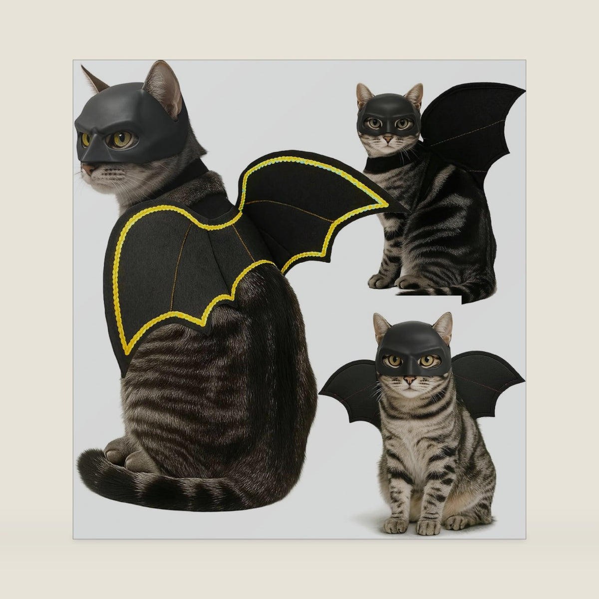 Halloween Cat Bat Wings with Mask Costume