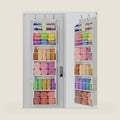 Yecaye Hanging Yarn Storage Organizer with 6 Zippered Closure Compartments, Heavy Duty Stuffed Animal Storage with Clear PVC, Dustproof Yarn Holder for Crocheting Storage, Pearl White 6 Tier