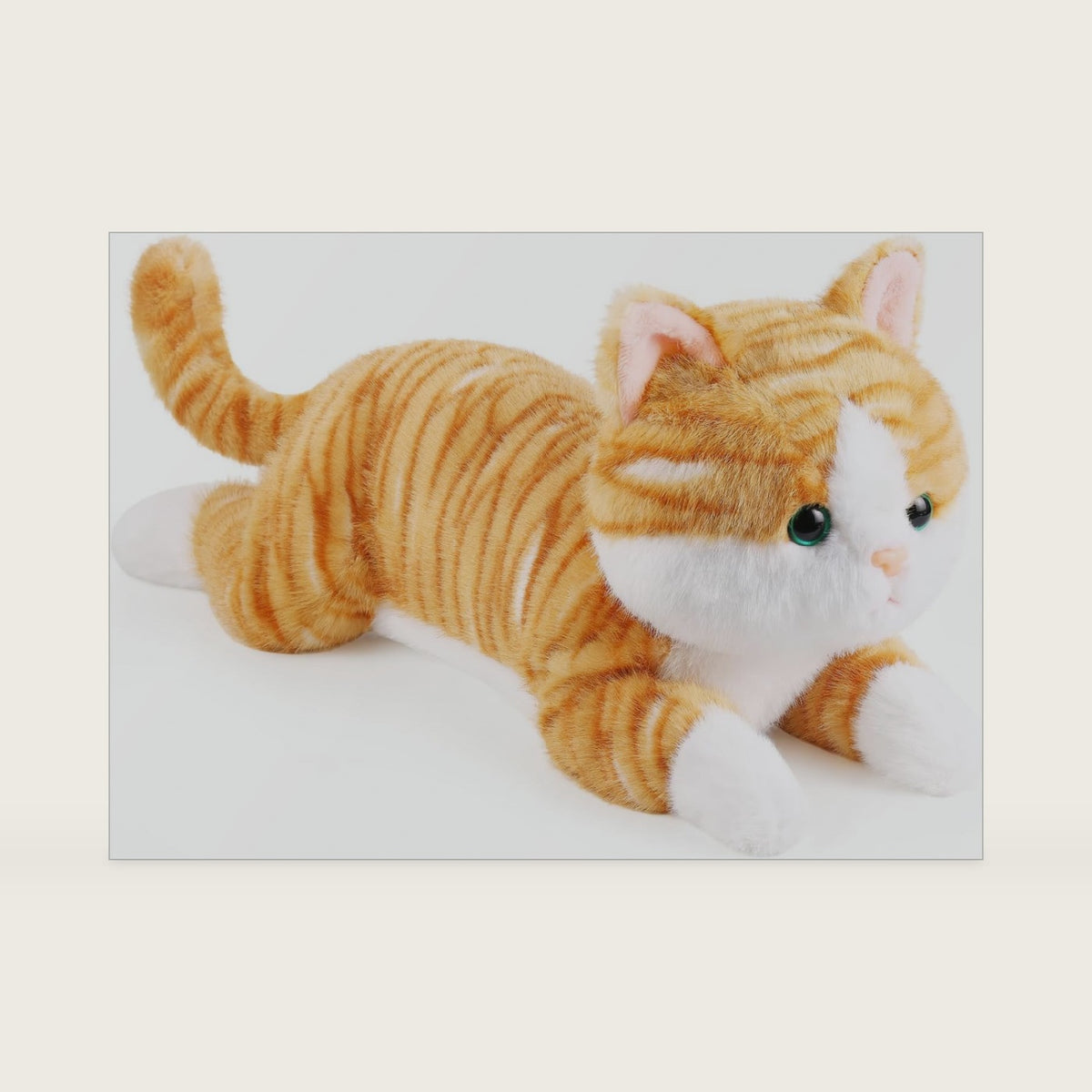 17.8 Inch Cat Plush Stuffed Animal Long Cute Cats Pillow Soft Doll Stuffed Cute Toys Animals Lover Gift Kid Birthday Holiday Party Favor(Yellow Cat)