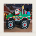 7 FT Long Santa in Monster Truck Christmas Inflatables Outdoor Decorations, Christmas Blow Up Santa Claus Yard Decorations for Garden Lawn Xmas Decor
