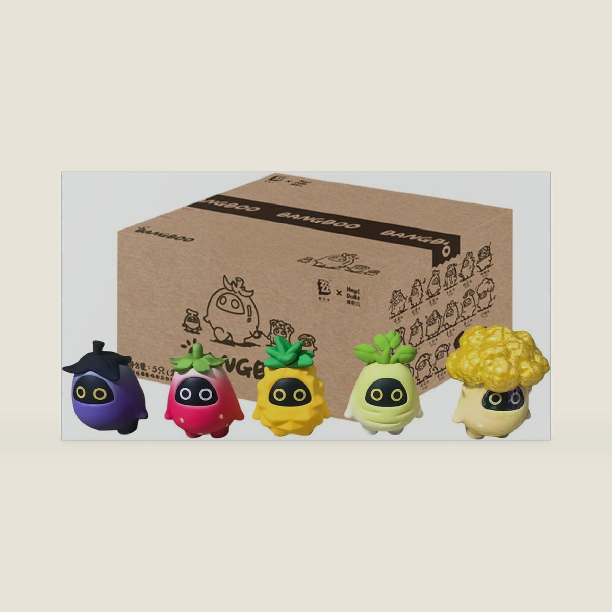 Anime Blind Box, Cute Bangboo Fruit and Vegetable Kingdom Series Mini Mystery Box Figure for Zenless Zone Zero, Each Box Contains Five, Collectable Birthday Gifts