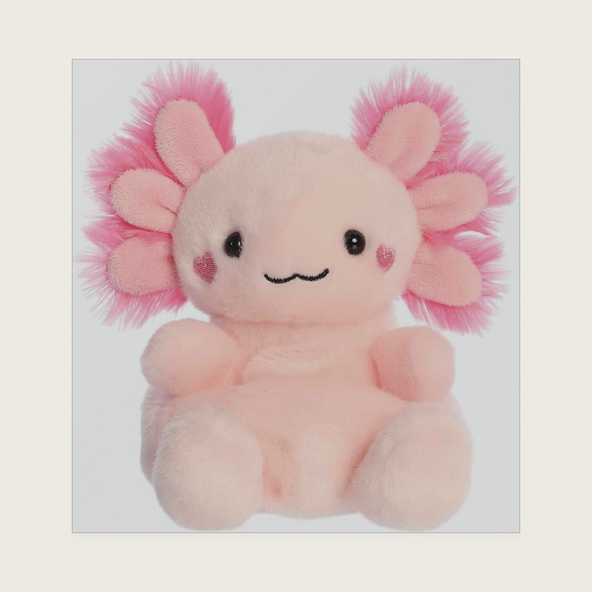 Adorable Palm Pals Xena Love Axolotl Stuffed Animal - Fun Seasonal Plush for Kids and Adult Collectors - Perfect for Decorating Rooms and Valentine's Day - Pink 5 Inches
