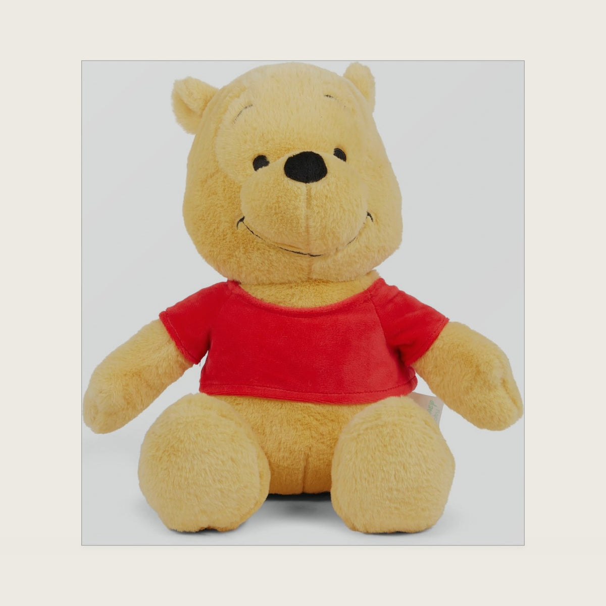 Official Winnie the Pooh Soft Toy Plush for Kids, Cuddly Character with Fuzzy Texture and Embroidered Details, Flexible Ears, Suitable for All Ages, Measures 15 Inches (10 Inches Sitting)