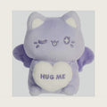 Enchanting Tasty Peach HUG ME Candy Heart Meowchi Stuffed Animal - Fun Seasonal Plush For Kids and Adult Collectors - Perfect for Decorating Rooms and Valentine's Day - Purple 7 Inches