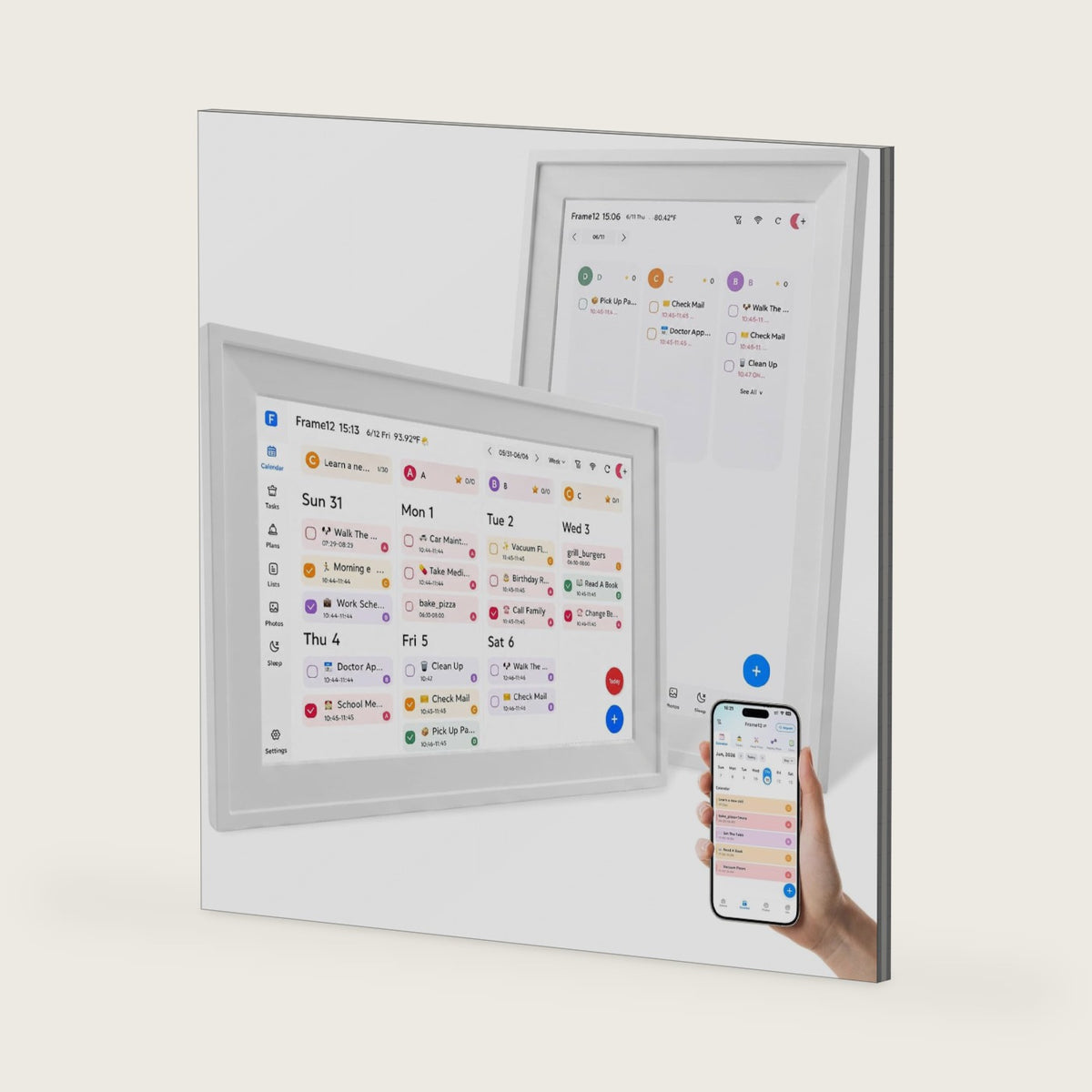 10.1" Smart Digital Calendar, Two - Way Sync with Phones,Chore Charts,Achievement Rewards, AI Meal Planning,Smart Touchscreen Interactive Display for Family Schedules and Cloud Photo
