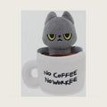 6 Inch Plush - Caffeine Lover Cat with Coffee Cup Toy