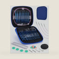 Aeelike 13 Pair Interchangeable Circular Knitting Needles 3-10 mm, Blue