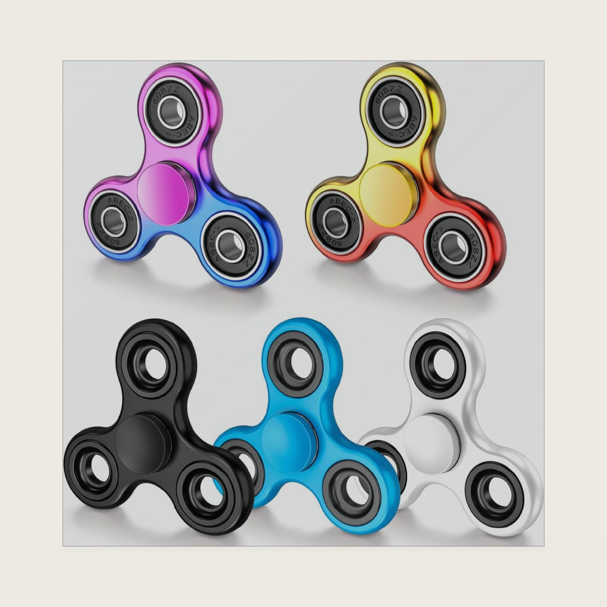 ATESSON 5 Pack Fidget Spinner Metal Fidget Spinners Toys for Kids Adults