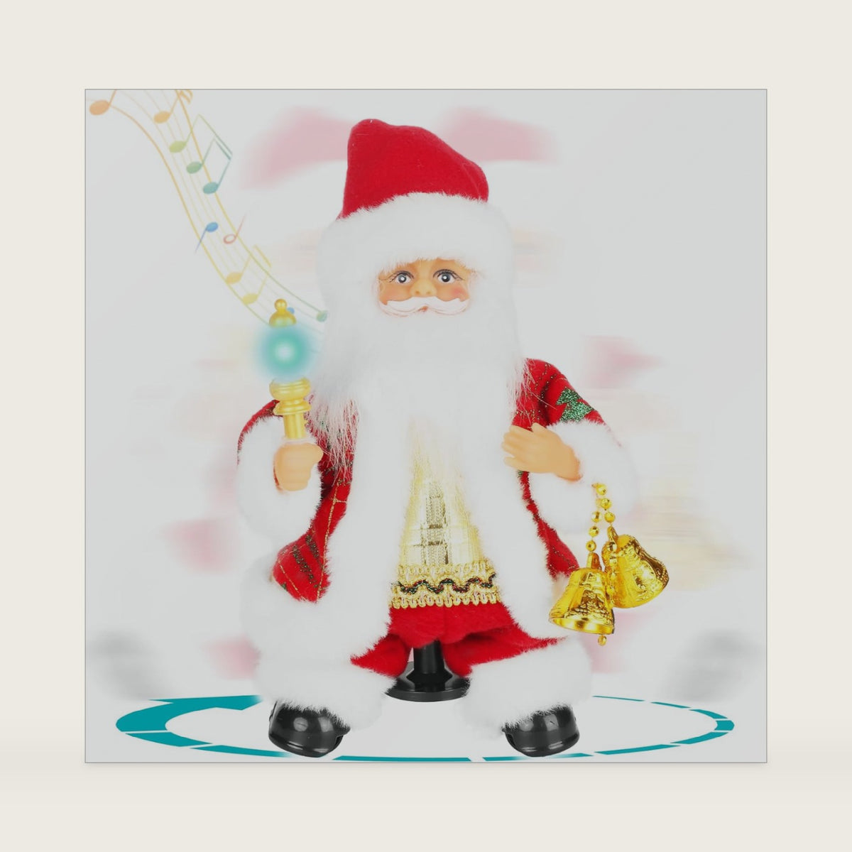 Rotating Dancing Santa Claus with Music Walking Animated Christmas Doll Santa Singing Christmas Decorations and Santa Claus Stuffed Toy for Kids