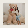 Meooeck Large Teddy Bear Huge Plush Bear, Love You, 6Ft, Brown