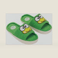 Character Head Patch Women's Green Open Toed Slipper