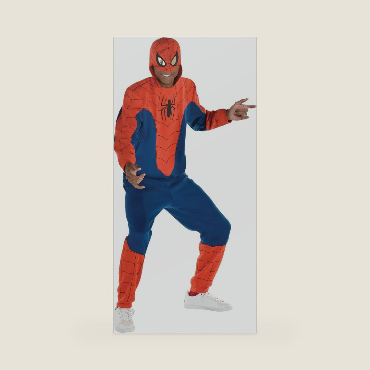 Mens Spider Man Costume | Adult Jumpsuit with Hooded Mask, Officially Licensed Marvel Superhero Halloween Outfit
