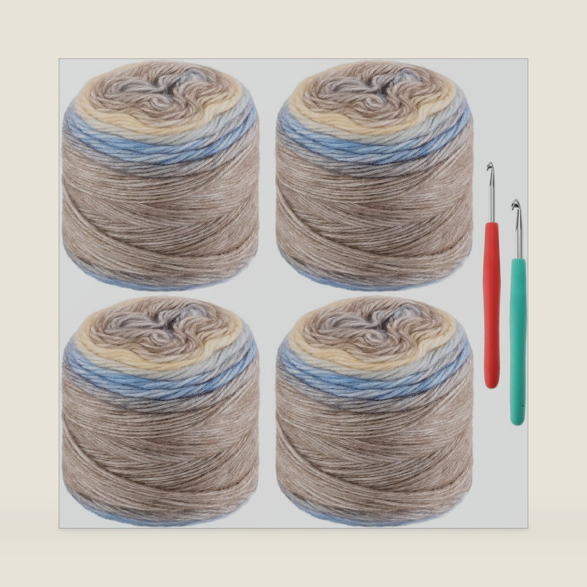 WSICSE Fairyland Cake Yarn, 4 Skeins Gradient Yarn 100g/3.52 oz Weight #3