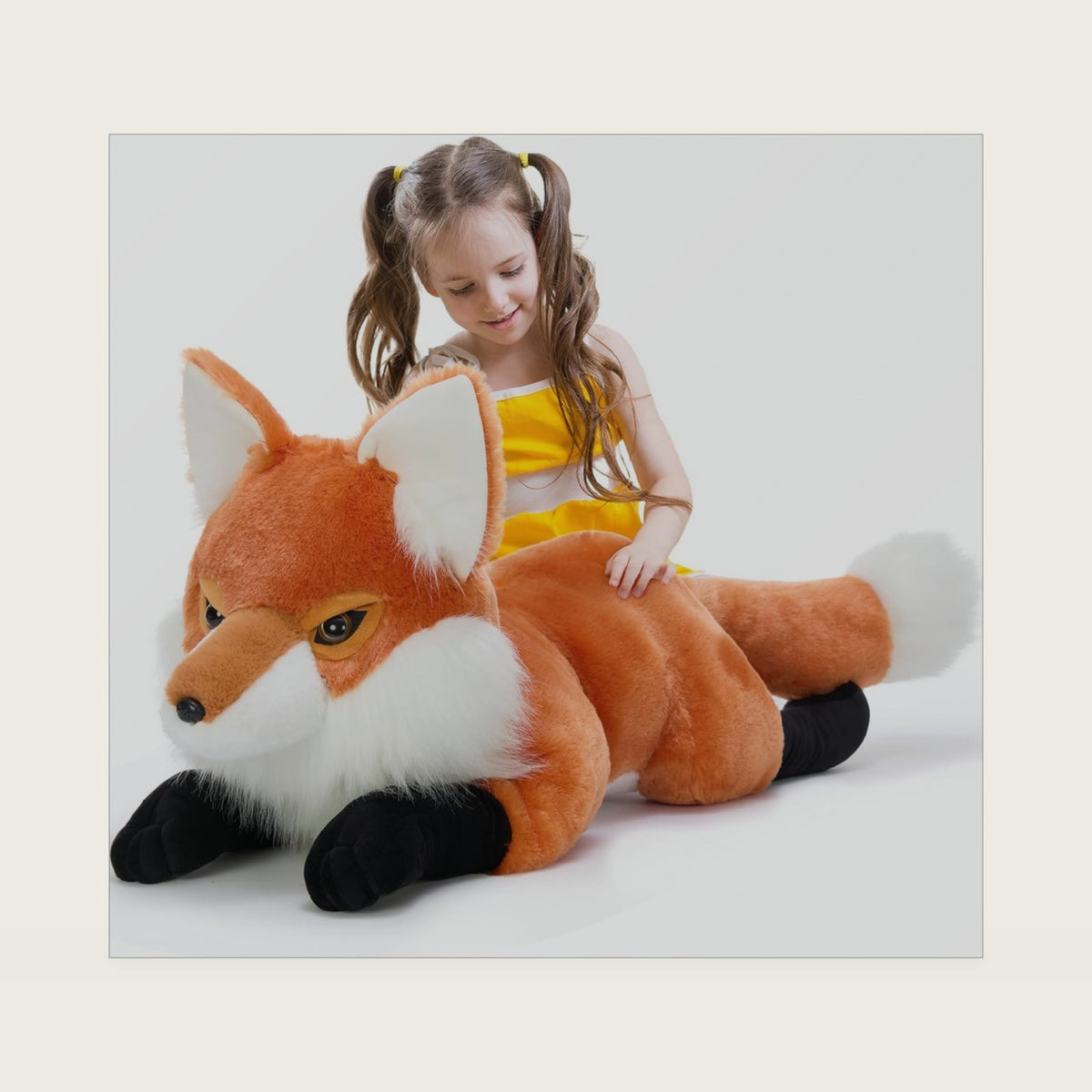 MaoGoLan 31 inch Large Red Fox Stuffed Animal Stuffed Fox Plush for Girls Kids, Realistic Stuffed Animal Cuddly Animal Pillow for Christmas Halloween Easter Valentines Birthday Gift