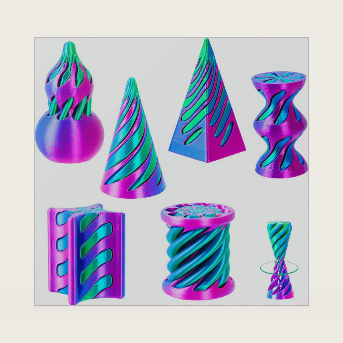 6 Pack 3D Printed Fidget Toys - Impossible Cone Pyramid Spiral Toy Pass Through Toy Fidget Spinners Mini Sensory Toy for Stress Relief Anxiety, Cool Office Desktop Decoration for Adults Teens Kid