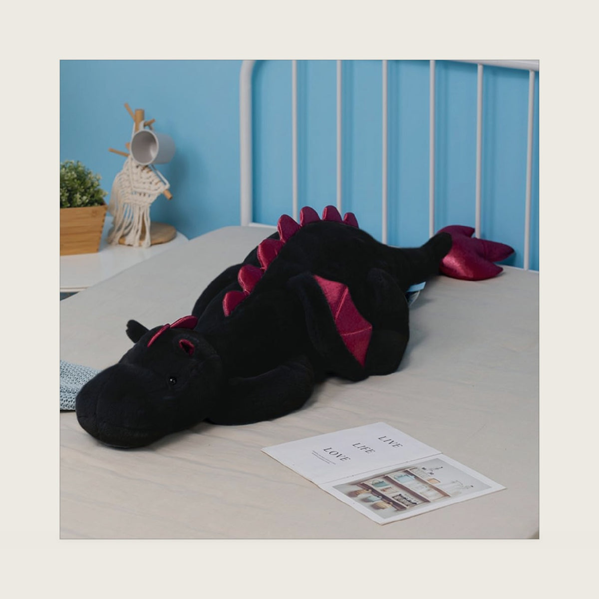 Weighted Dragon Stuffed Animal 43.3" 6.1Lbs, Large Black Weighted Plush Dragon Toy for Kids and Adults(2025 Weighted Version)