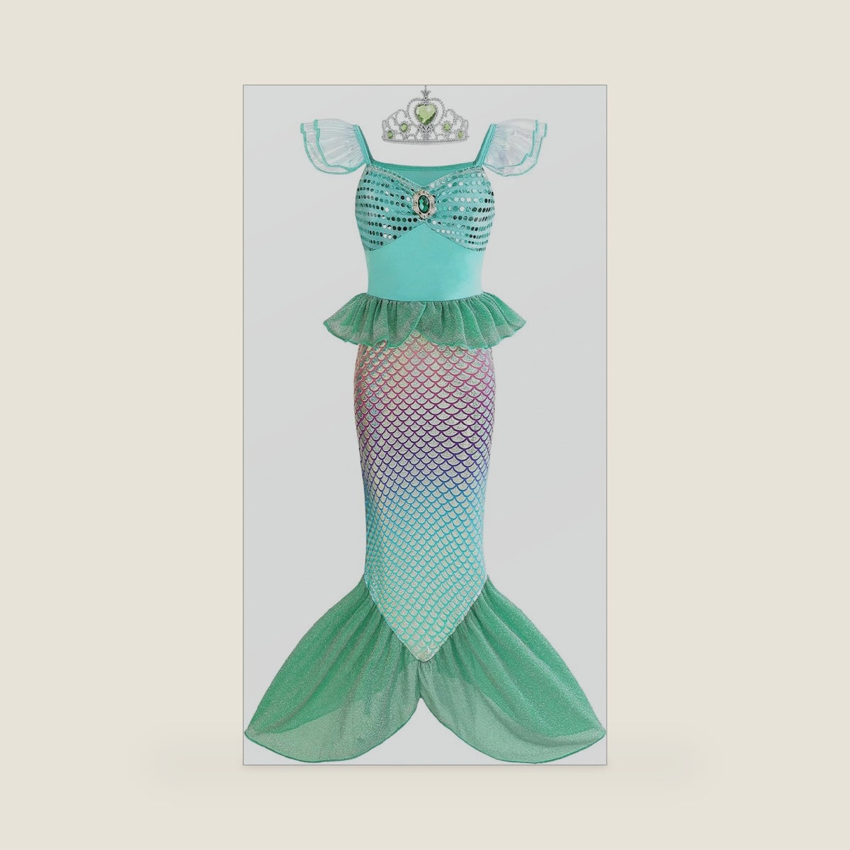 Mermaid Tail Costume,Little Girls Mermaid Princess Dress 3-8 Gift