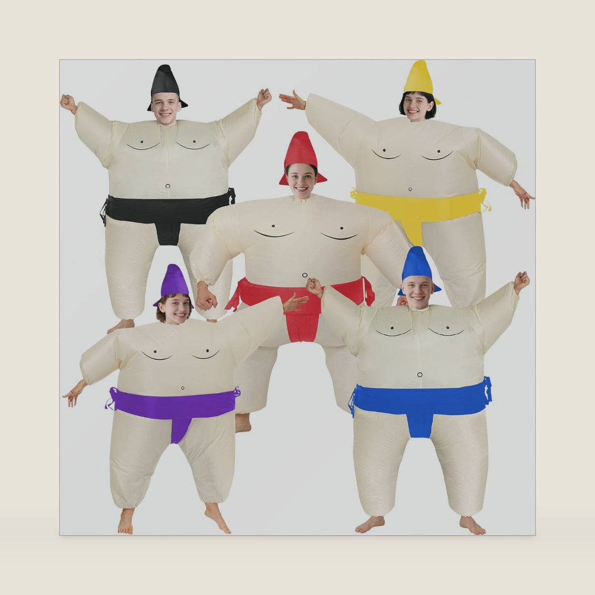 5 Packs Sumo Inflatable Costume Full-Body Sumo Wrestler Suit Adult Blow up Costume for Birthday/Halloween/Mardi Gras/Carnival