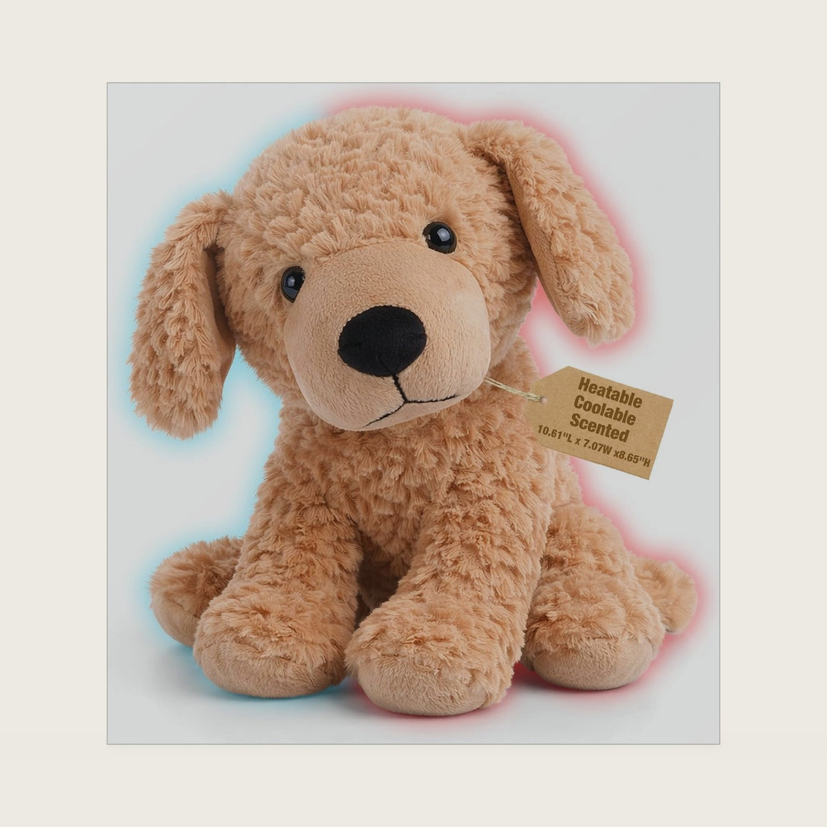 Coolable & Microwavable Yellow Dog Stuffed Animal, Sitting Heat Plush