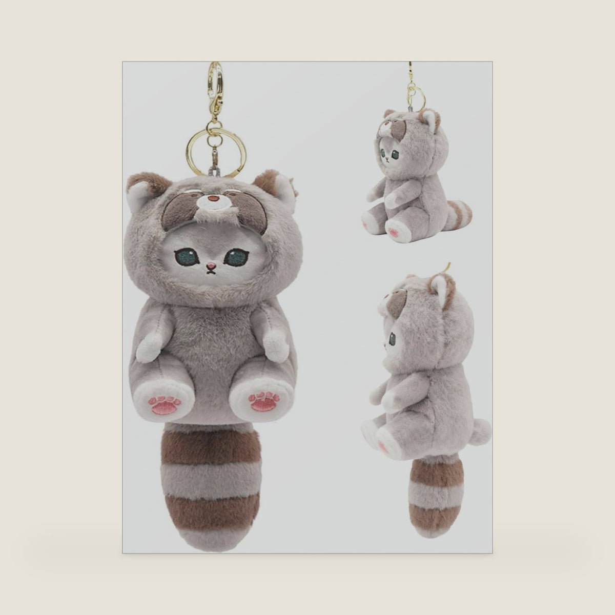 Plush Keychain, Cute Keychain Plush with Hook for Bag Purse Car Mirror, Kawaii Animal Keyring Decor for Women Girls