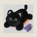 Microwave Heating Pad for Period Cramps - Heatable Black Cat Plush for Soothing&Relax with Lavender Scented, Weighted Stuffed Animals for Pain Stress Relief