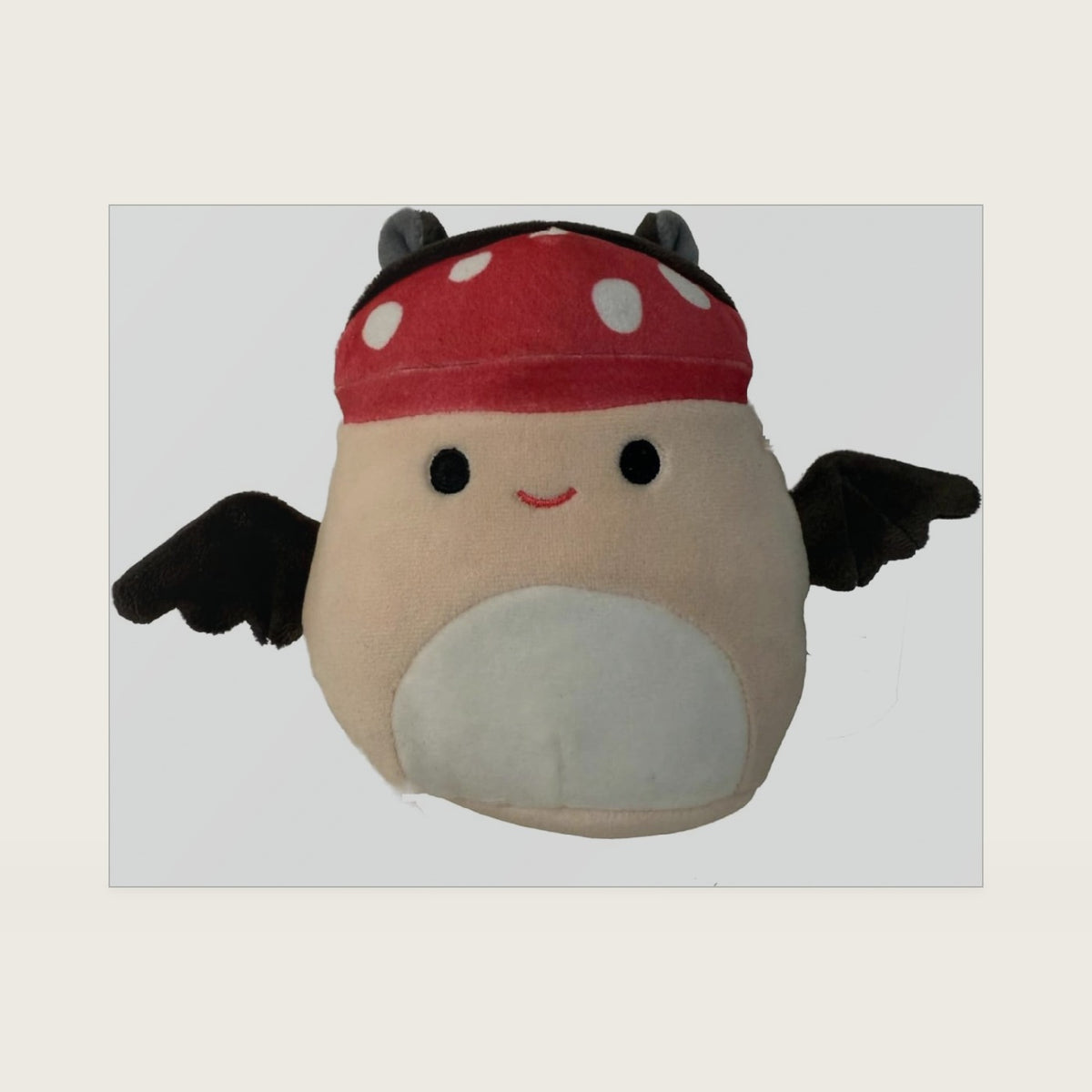 Official 4 inch Malcolm Mushroom in Bat Costume - Halloween Edition - Child's Ultra Soft Stuffed Plush Toy