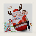 Inflatable Santa Reindeer Ring Toss Game with Wobbling Punching Bag, Christmas Party Game for Kids and Adults, Holiday Decoration