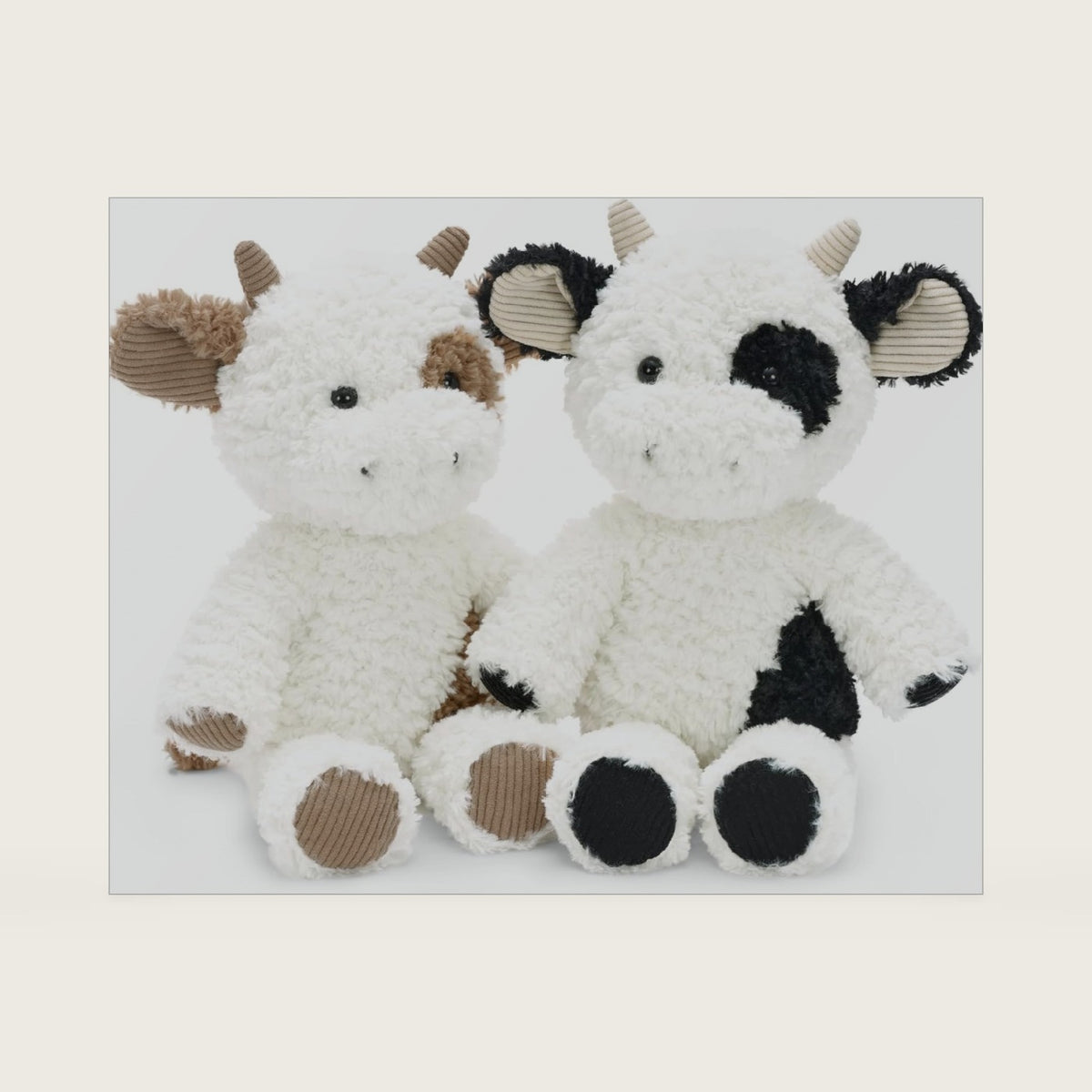 Tezituor 2 Pcs Cow Stuffed Animals, 11.8" Adorable Fluffy Cow Plush Toys, Soft Farm Stuffed Animals Party Decor Birthday Valentines Day Gifts for Kids