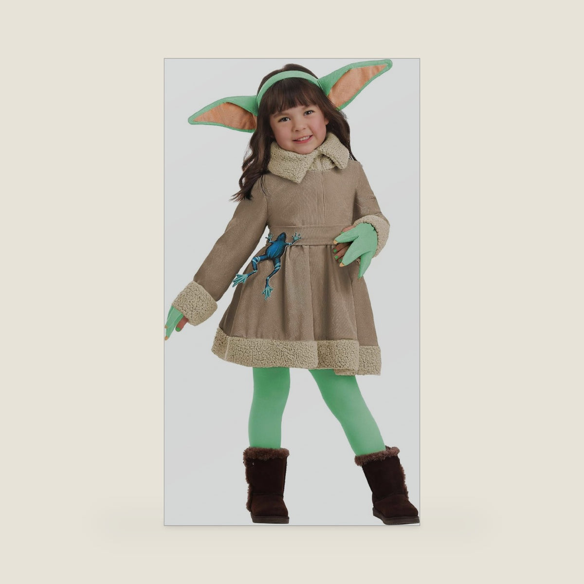 Toddler Star Wars Grogu Costume Dress with Headband and Frog Accessory | Perfect Green Sidekick for Halloween Cosplay