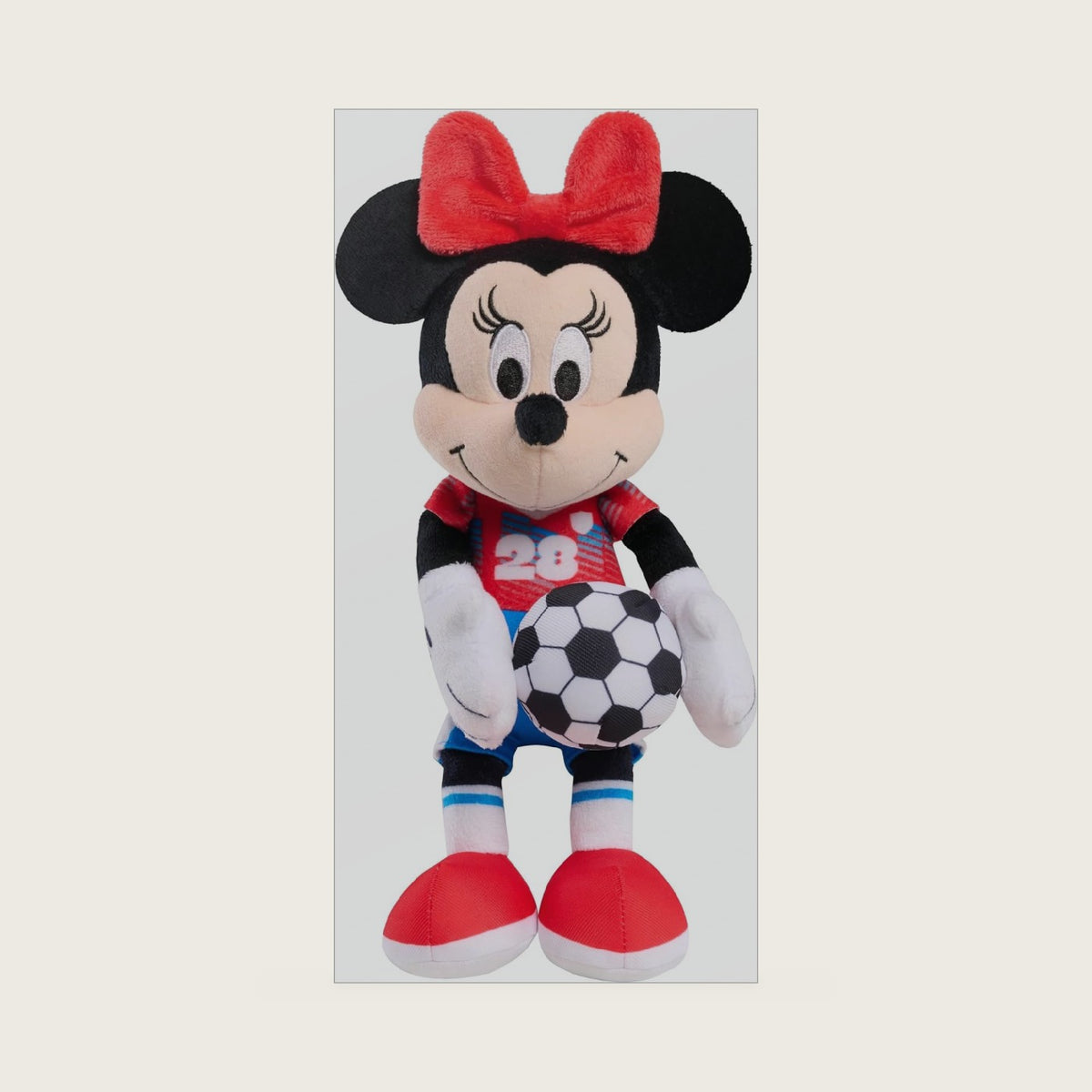Minnie Mouse Soccer Small Plush – Soft Stuffed Toy with Soccer Ball