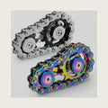 Metal Fidget Spinner Toys for Teens Boys Adults Bike Chain Roller Gadgets ADHD Figette Anxiety Stress Relief Items Quiet Figet Desk Offices EDC Men Easter Basket Stuffer - Rainbow+Black