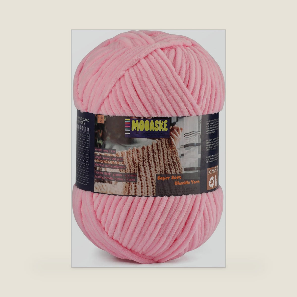Chunky Velvet Yarn for Crocheting & Knitting, 7.05oz 262.4yd Super Soft Chenille Plush Yarn, Bulk Thick Yarns for Baby Blankets, Amigurumi, Scarves | 20 Colors(1, Pink)