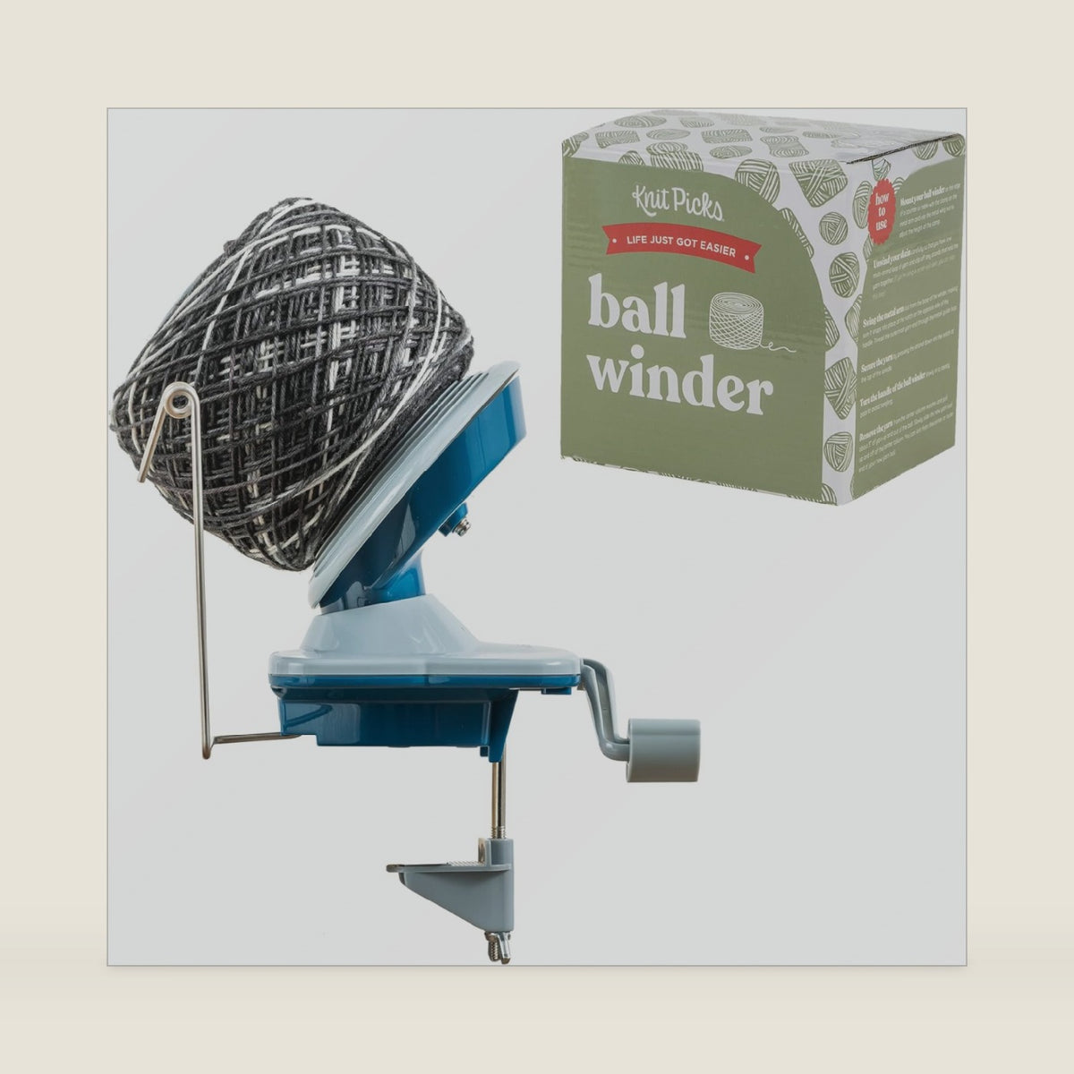 Knit Picks Yarn Ball Winder for Knitting and Crocheting (Blue)