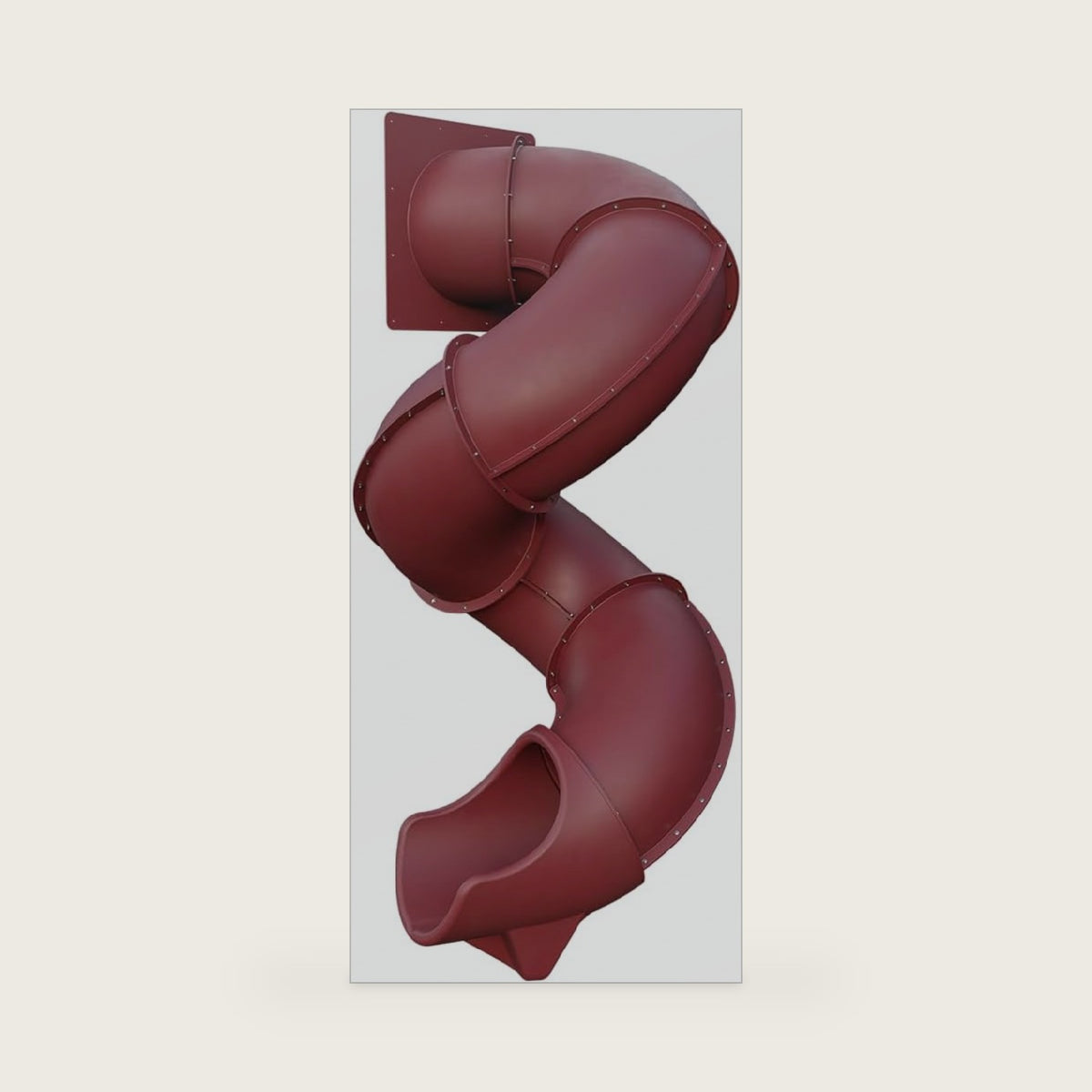 TUSK Turbo Twister 9 ft Rotomolded Playset Tube Slide, Burgundy