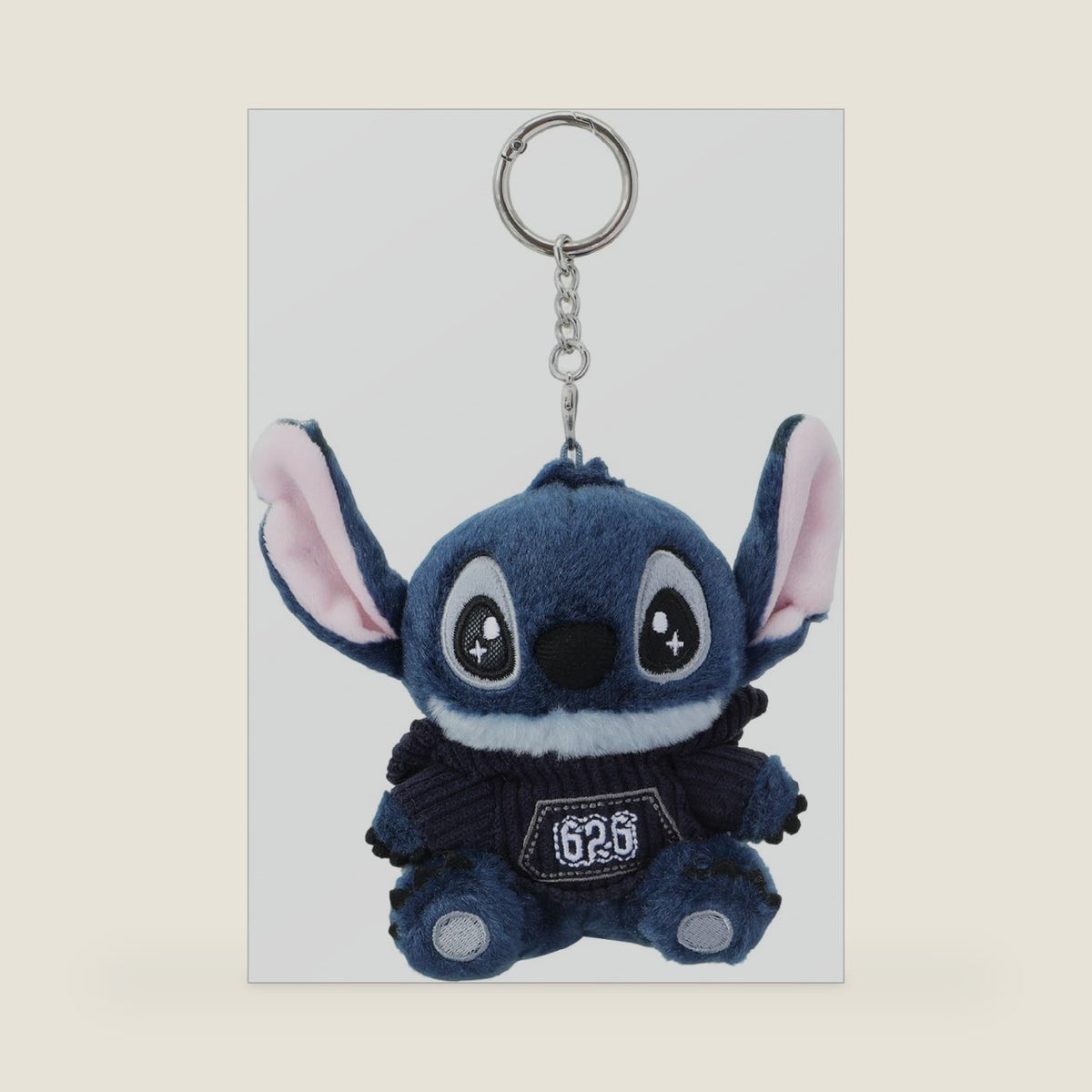 MINISO Disney Lilo and Stitch Plush Keychain Bag Pendant Clothes Collection, Cute Stuffy Bag Charm Pendant for Backpack