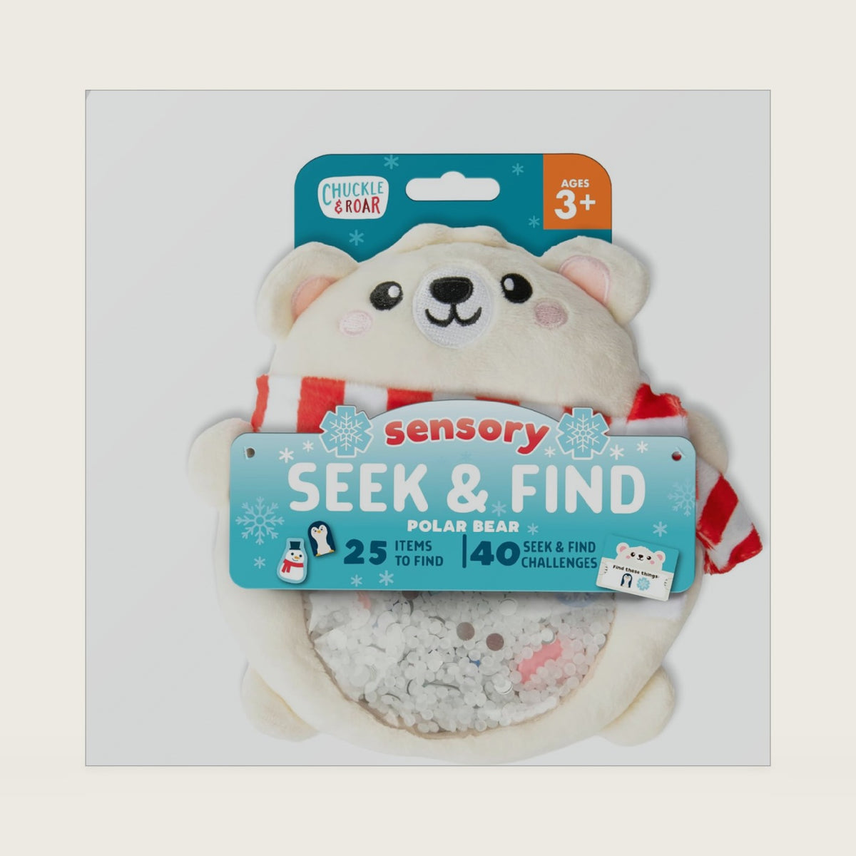 Chuckle & Roar Seek & Find Polar Bear Plush, Toddler Travel Toys, Ages 3+