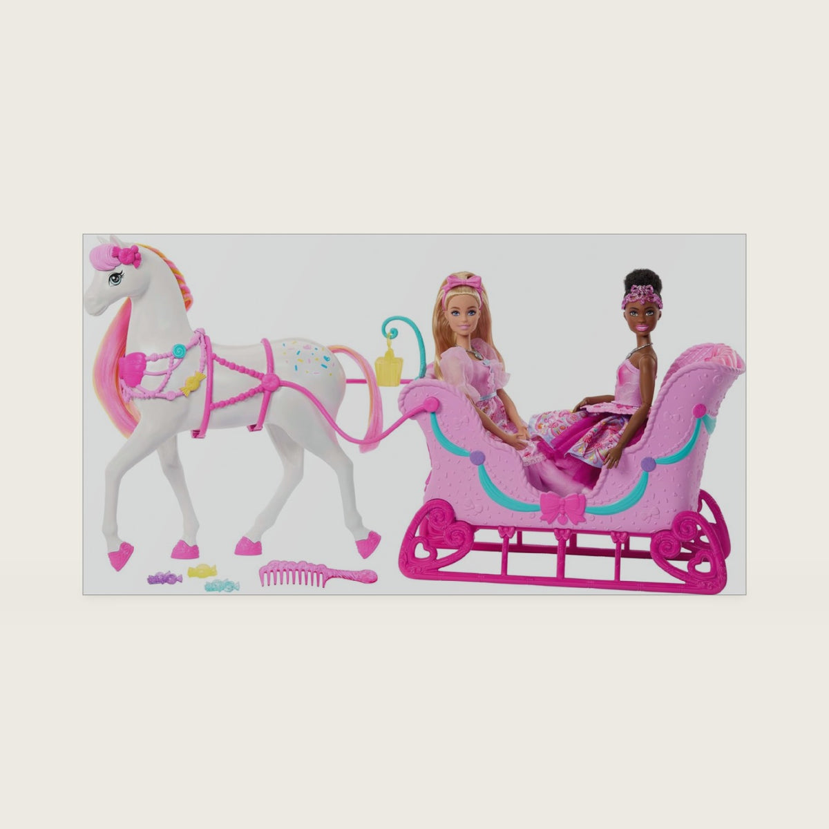 Barbie in the Nutcracker Land of Sweets Horse & Sled