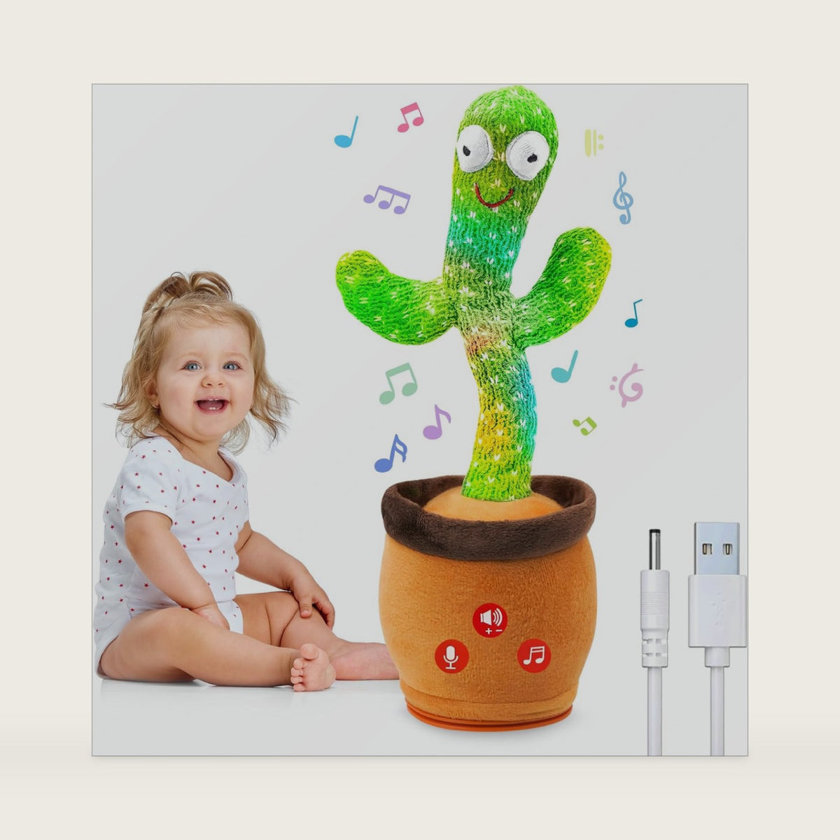 Rechargeable Dancing Talking Cactus Toy for Girls Boys Interactive Gifts
