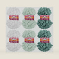 Threlaco 6 Skeins Loop Yarn for Finger Knitting, 600g, White, Green